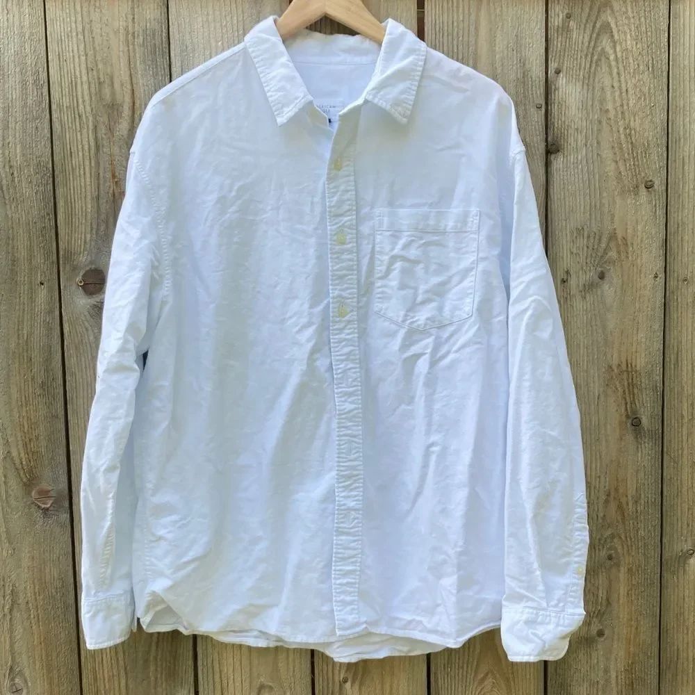 American Eagle Outfitters Men’s Cotton White Button Down Shirt